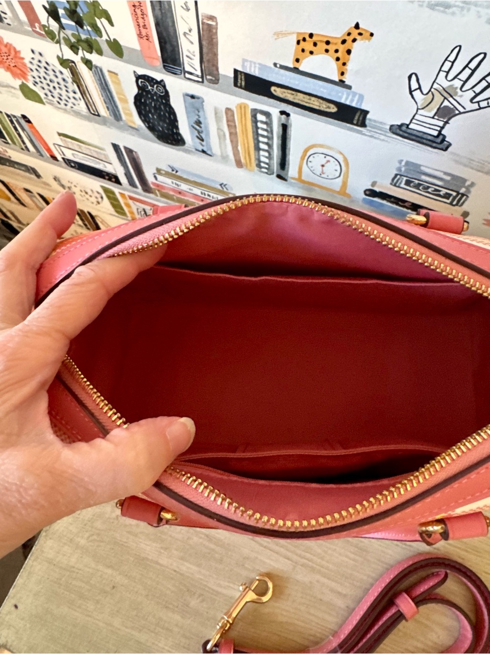 Coach Garden Plaid Rowan Top Handle Satchel/Crossbody in TAffy LIMITED EDITION - Picture 9 of 16